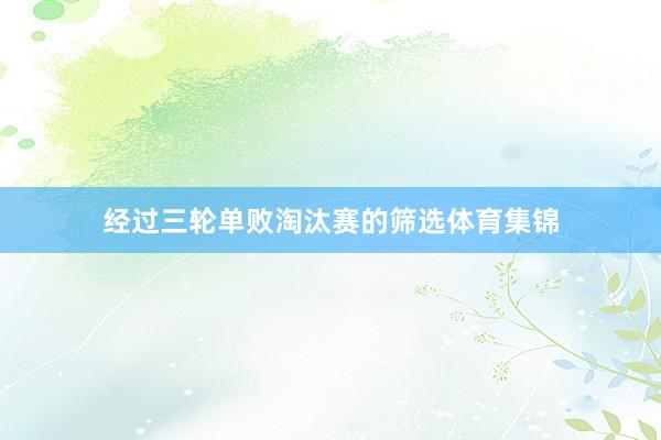 经过三轮单败淘汰赛的筛选体育集锦