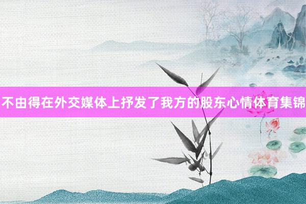 不由得在外交媒体上抒发了我方的股东心情体育集锦
