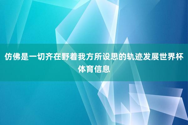 仿佛是一切齐在野着我方所设思的轨迹发展世界杯体育信息