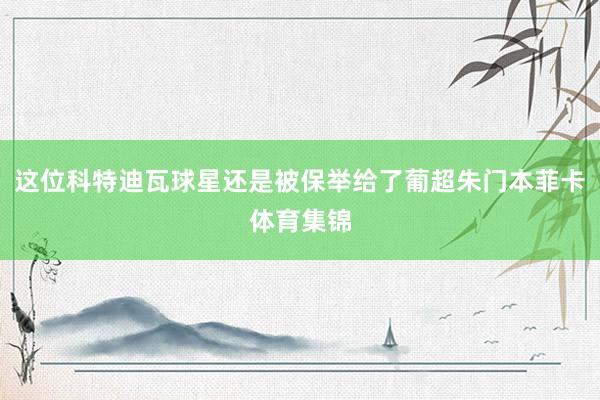 这位科特迪瓦球星还是被保举给了葡超朱门本菲卡体育集锦
