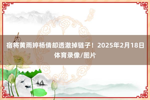 宿将黄雨婷杨倩却透澈掉链子！2025年2月18日体育录像/图片