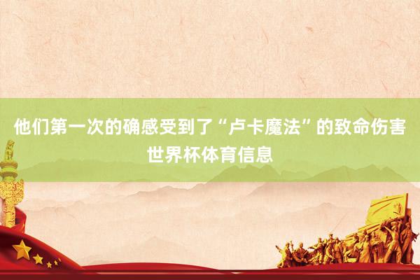 他们第一次的确感受到了“卢卡魔法”的致命伤害世界杯体育信息