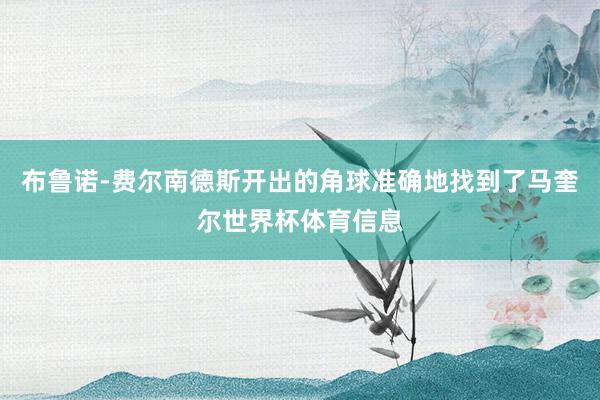 布鲁诺-费尔南德斯开出的角球准确地找到了马奎尔世界杯体育信息