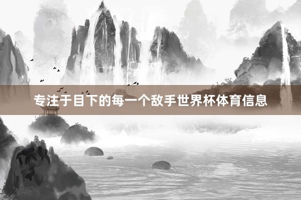 专注于目下的每一个敌手世界杯体育信息