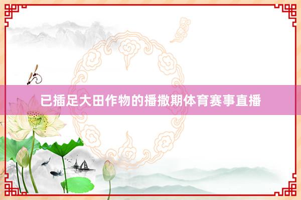 已插足大田作物的播撒期体育赛事直播