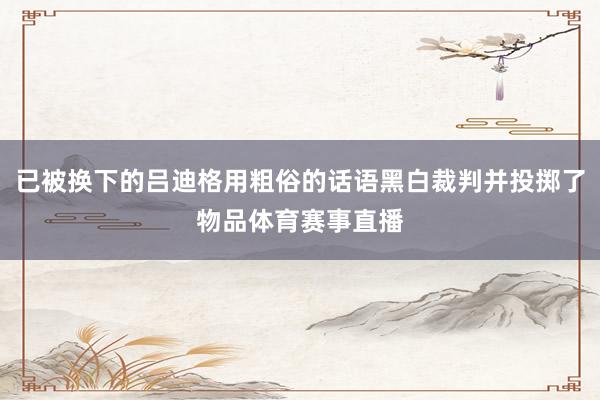 已被换下的吕迪格用粗俗的话语黑白裁判并投掷了物品体育赛事直播