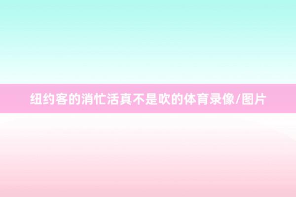 纽约客的消忙活真不是吹的体育录像/图片