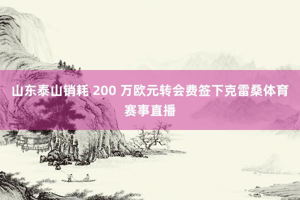 山东泰山销耗 200 万欧元转会费签下克雷桑体育赛事直播