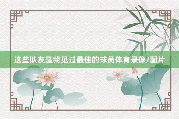 这些队友是我见过最佳的球员体育录像/图片