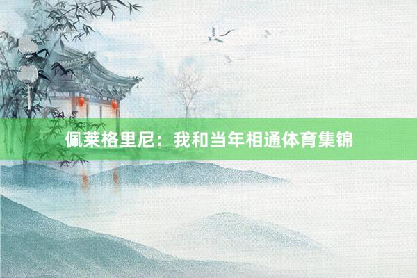 佩莱格里尼：我和当年相通体育集锦