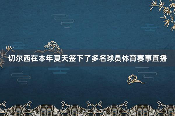 切尔西在本年夏天签下了多名球员体育赛事直播