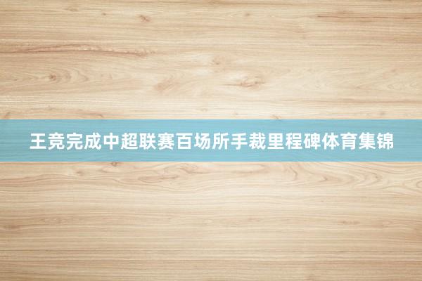 王竞完成中超联赛百场所手裁里程碑体育集锦