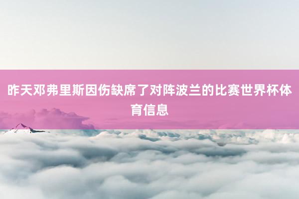 昨天邓弗里斯因伤缺席了对阵波兰的比赛世界杯体育信息