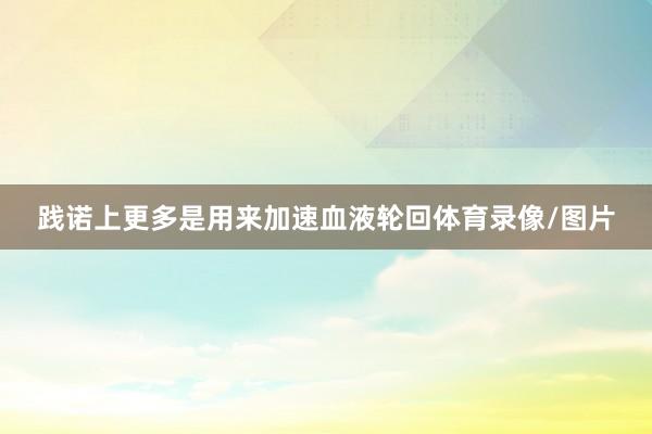 践诺上更多是用来加速血液轮回体育录像/图片