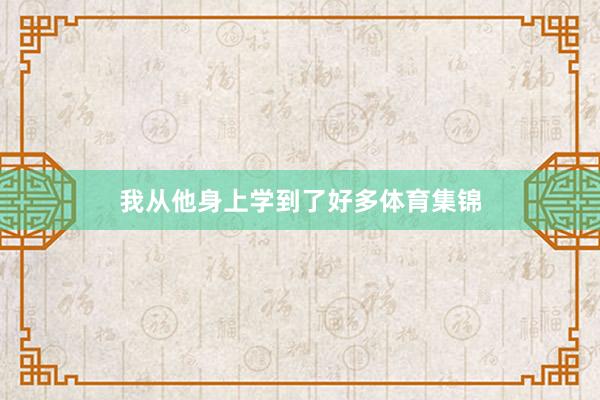 我从他身上学到了好多体育集锦
