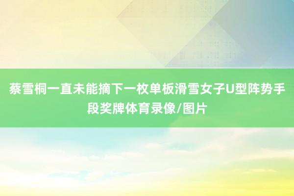 蔡雪桐一直未能摘下一枚单板滑雪女子U型阵势手段奖牌体育录像/图片