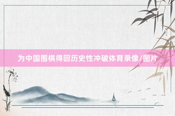 为中国围棋得回历史性冲破体育录像/图片