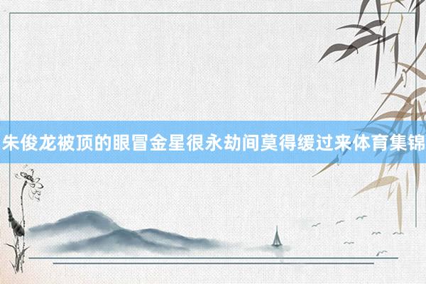朱俊龙被顶的眼冒金星很永劫间莫得缓过来体育集锦