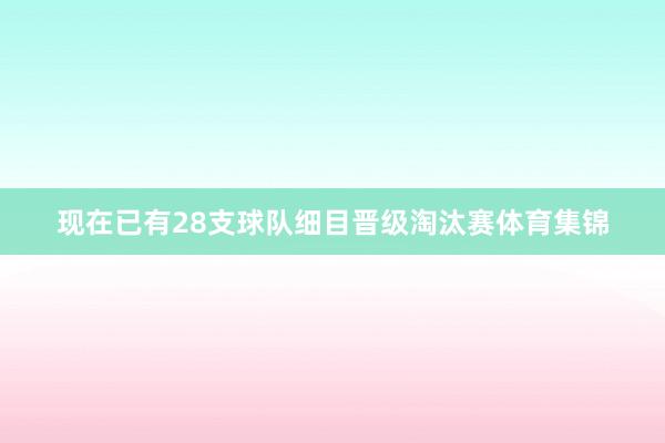 现在已有28支球队细目晋级淘汰赛体育集锦